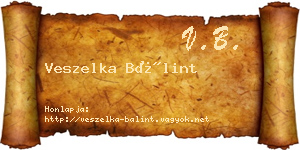 Veszelka Bálint névjegykártya